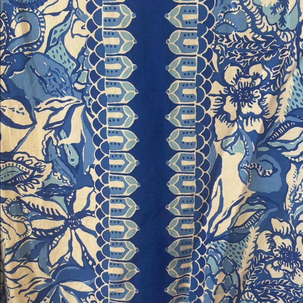 New Lilly Pulitzer Blue Floral Tunic Top - Picture 3 of 5